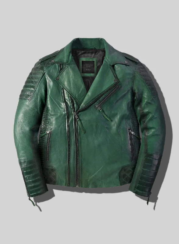 Outlaw Burnt Green Leather Jacket