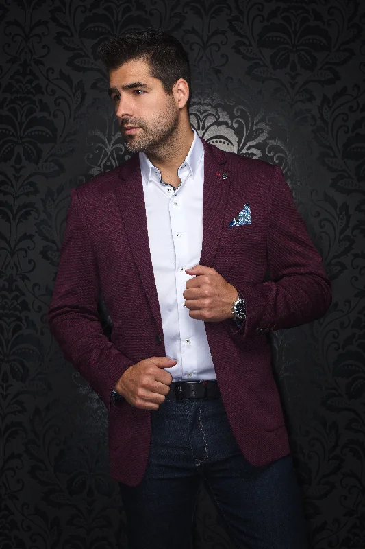 Au Noir Stretch Blazer | Delon Burgundy