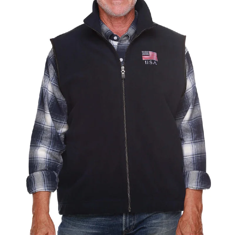 Men's Made in USA Full Zip Fleece Vest