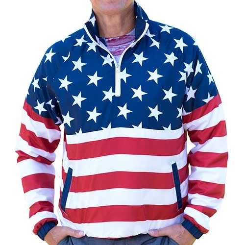 American Flag 1/4 Zip Windbreaker