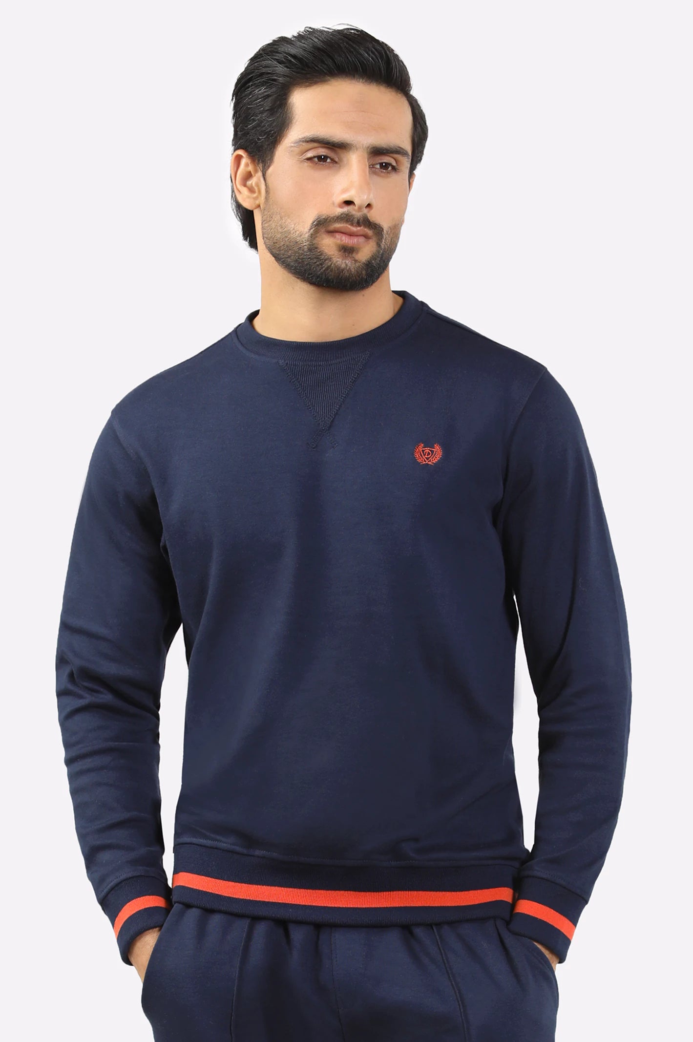 Navy Blue Round Neck Sweatshirt