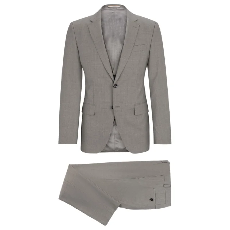 Slim-fit suit in patterned stretch wool