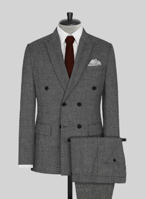 Napolean Sharkskin Gray Wool Suit