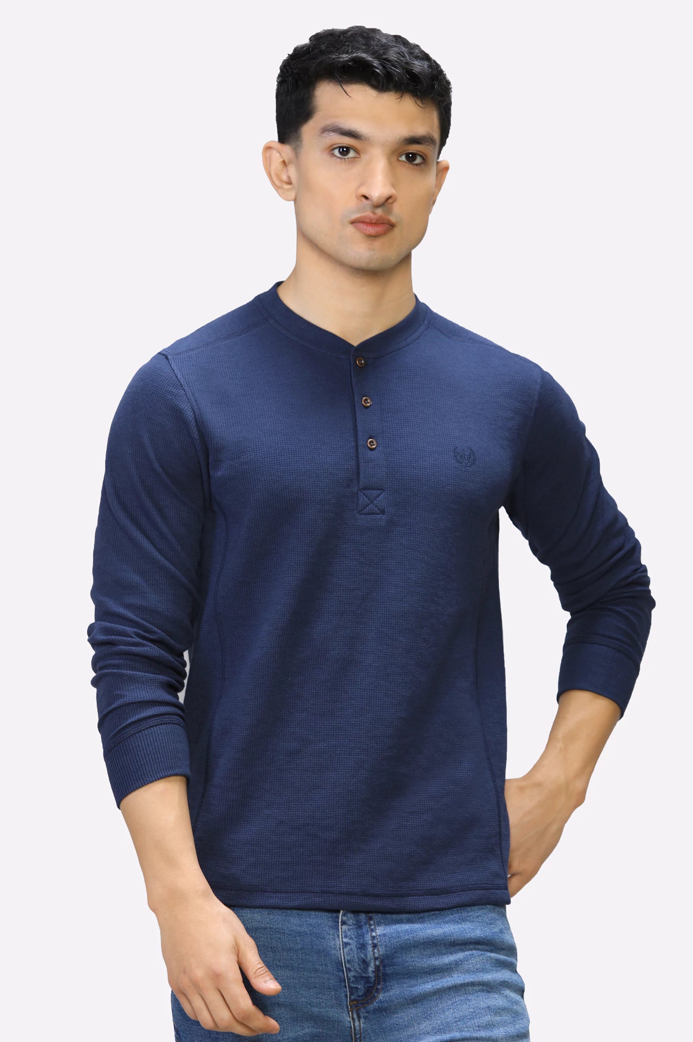 Navy Blue Full Sleeves T-Shirt