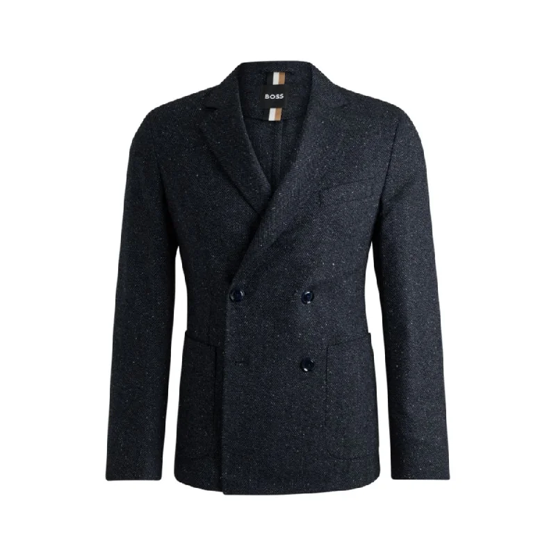 Slim-fit jacket in a herringbone wool blend