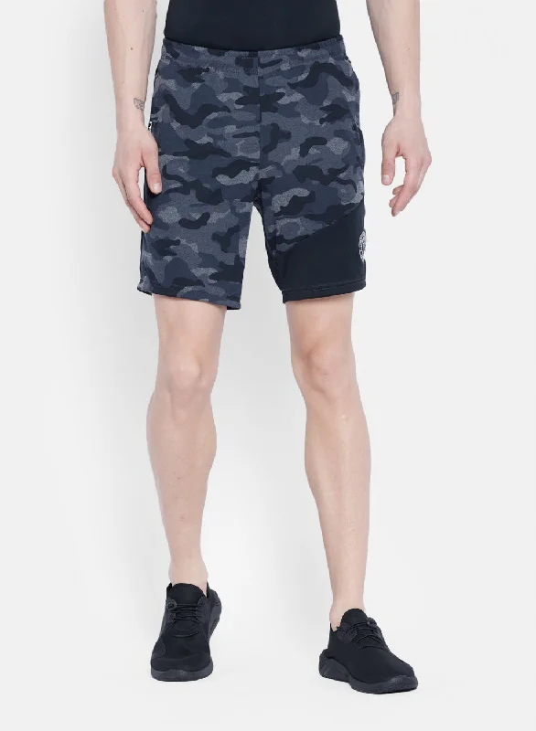 Mens Grey Printed Short