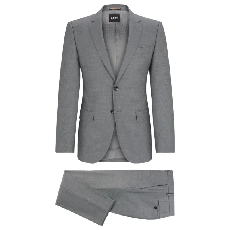 Slim-fit suit in patterned stretch wool