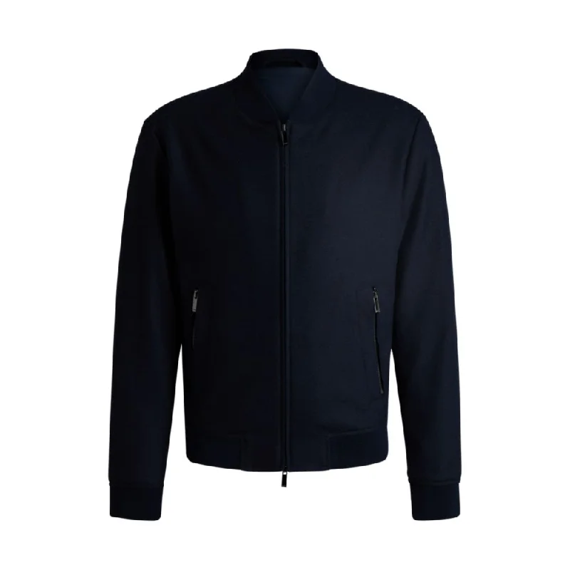 Slim-fit jacket with two-way front zip