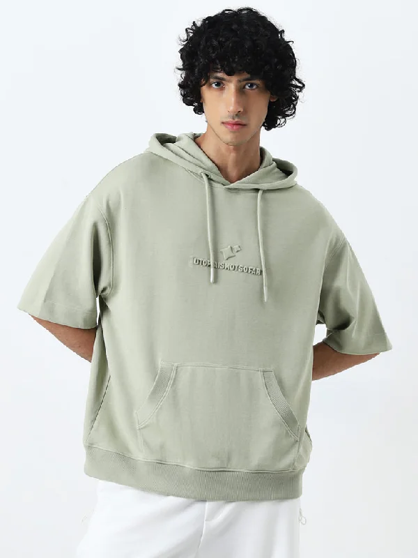 Studiofit Sage Text Embossed Relaxed-Fit Sweatshirt