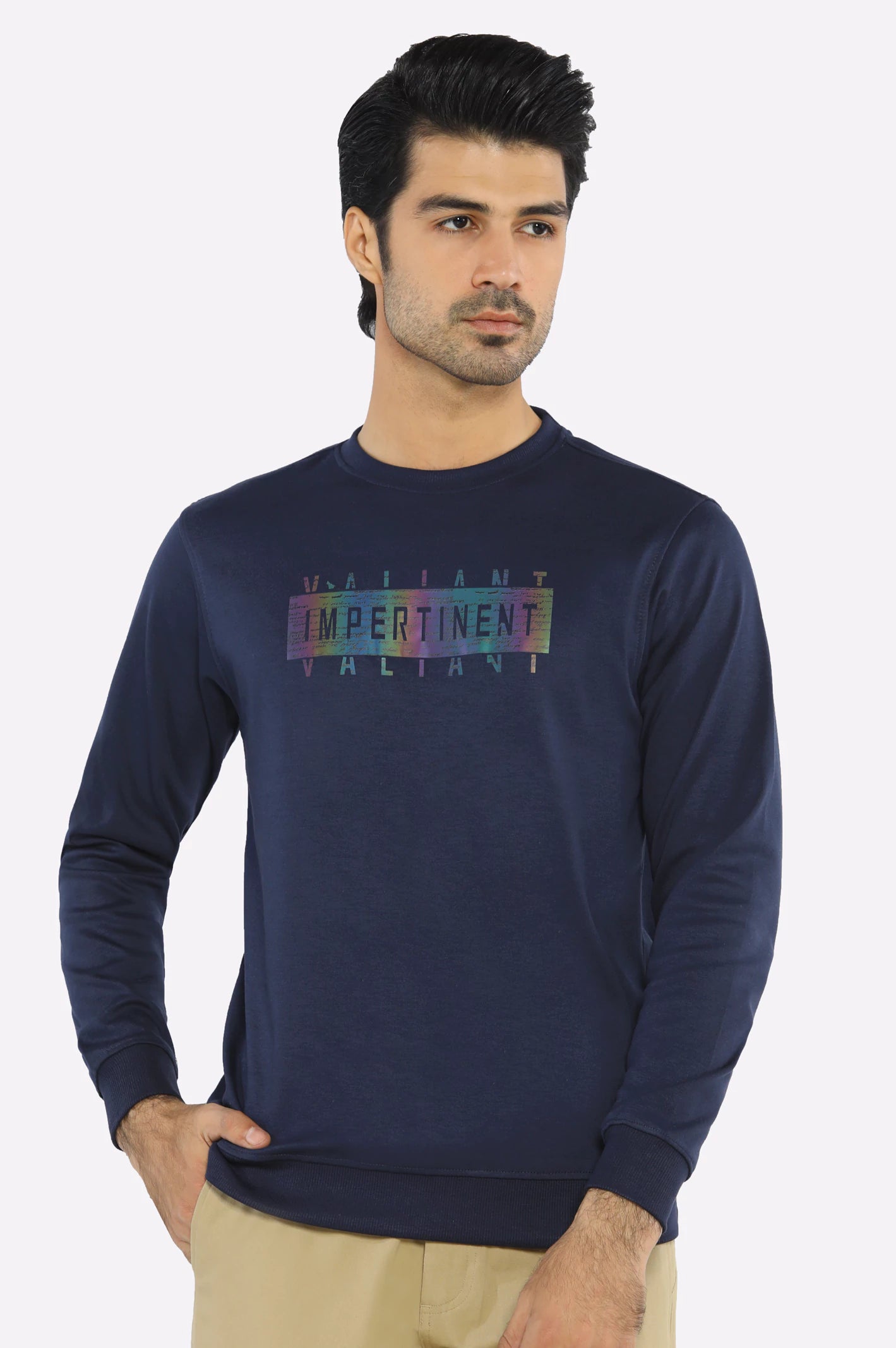 Navy Blue Graphic Sweatshirt