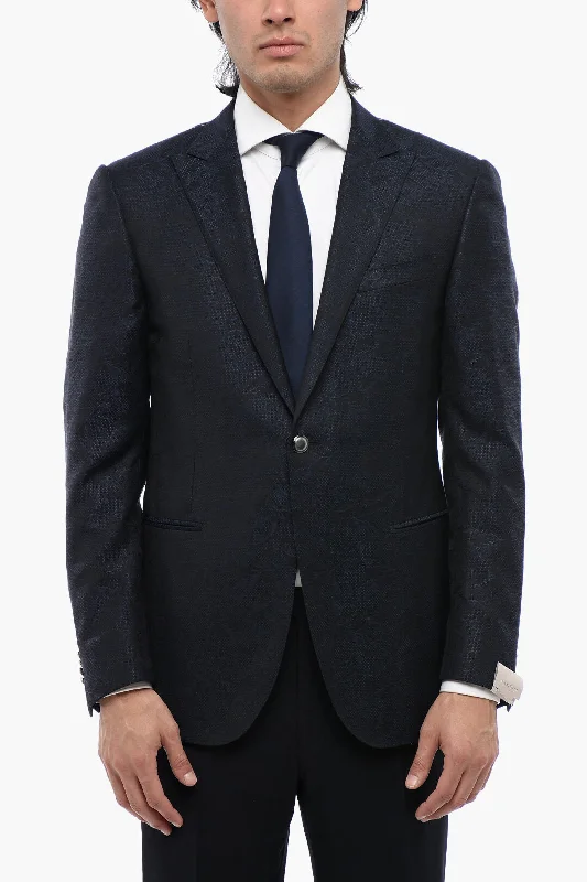 Corneliani Peak Lapel Cerimonia Academy Jacquard Blazer