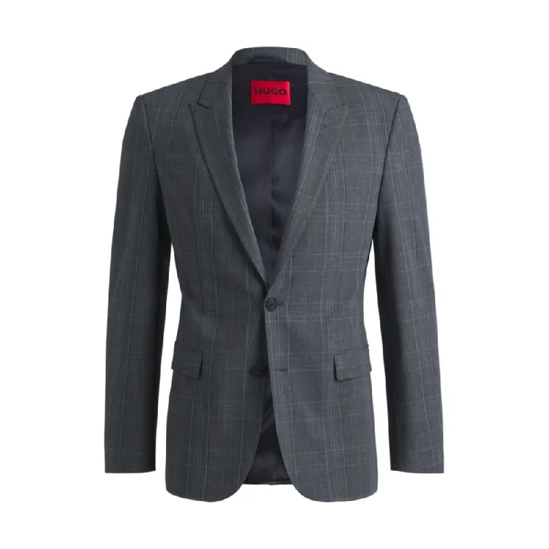 Extra-slim-fit jacket in checked performance-stretch fabric