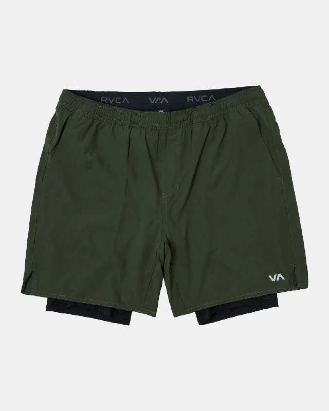 Yogger Train 2-In-1 17" Workout Shorts - Dark Olive