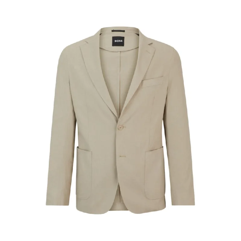 Slim-fit single-breasted jacket in a linen blend