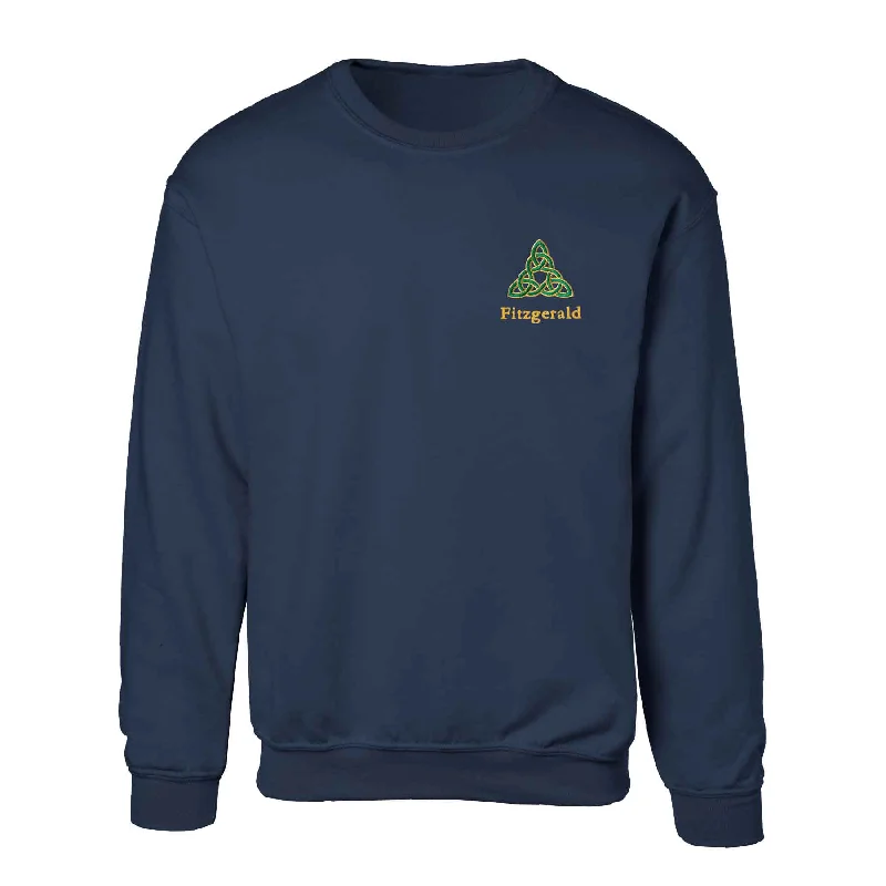 Celtic Triangle Knot Embroidered Personalized Sweatshirt- Navy