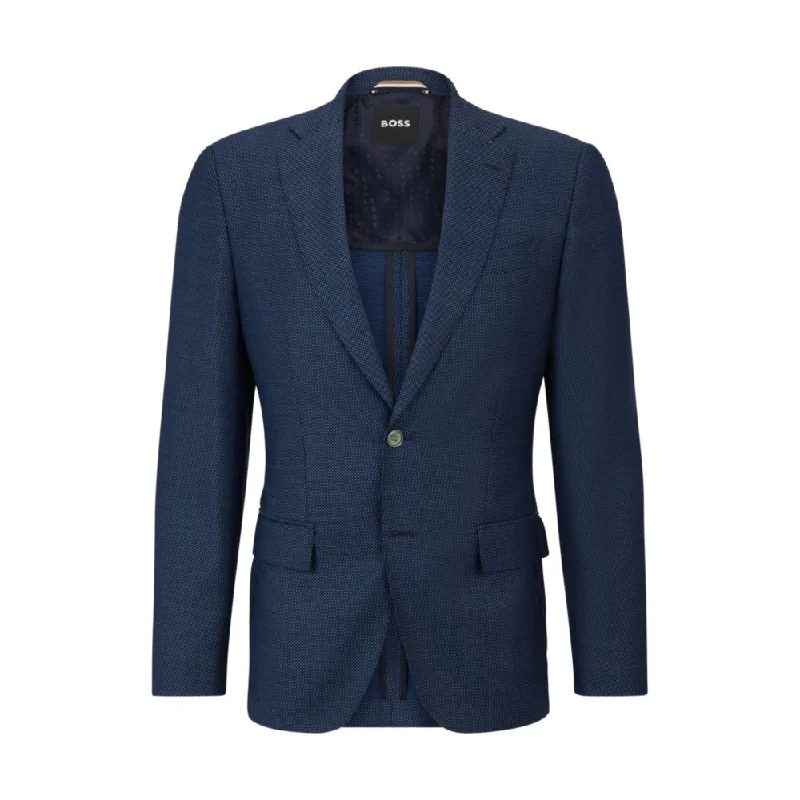 Slim-fit jacket in wool twill