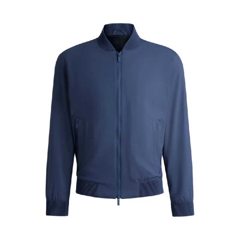 Slim-fit blouson jacket in wool blend