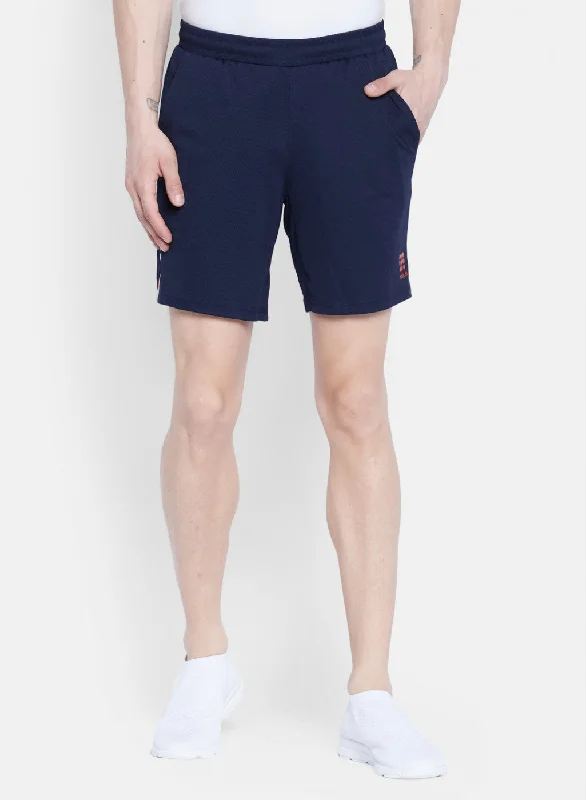 Mens Navy Blue Self Design Short