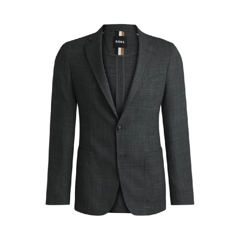 Slim-fit jacket in micro-patterned stretch cloth