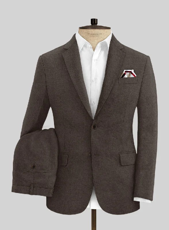 Italian Prato Brown Linen Suit