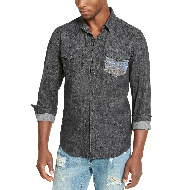 American Rag Men's Dark Chambray Shirt Black Size 2 Extra Large