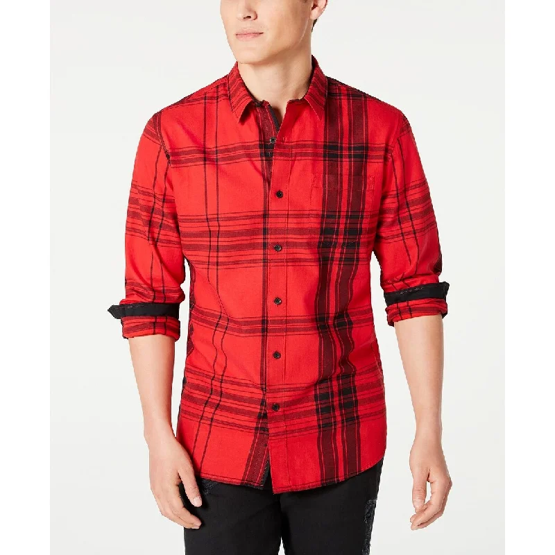 American Rag Men's Frank Regular-Fit Plaid Shirt Red Size Small