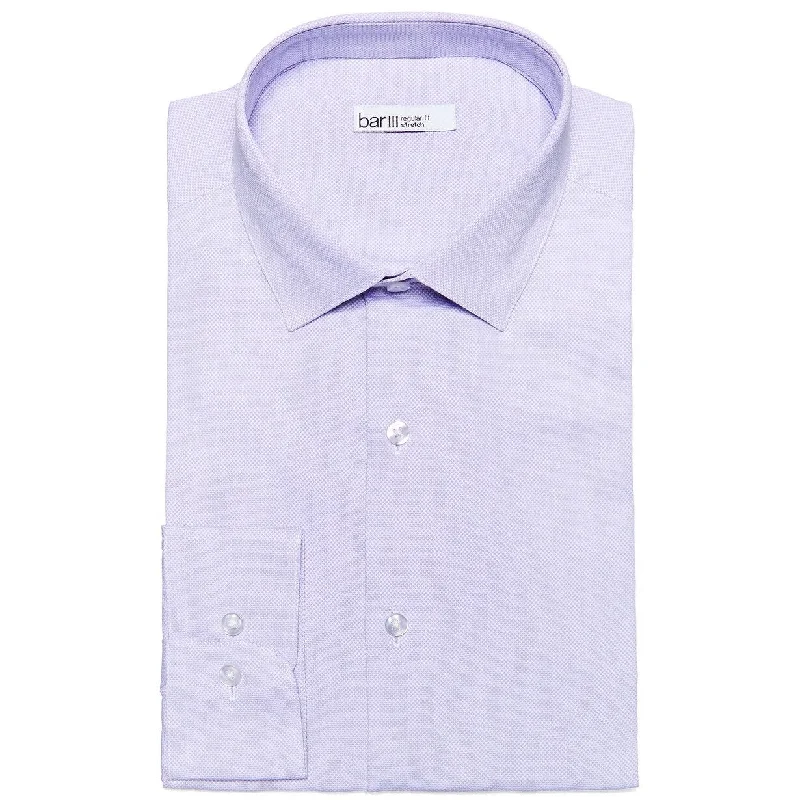 Bar III Men's Max Slim-Fit Textured Dress Shirt Lavender Size 16x34-35