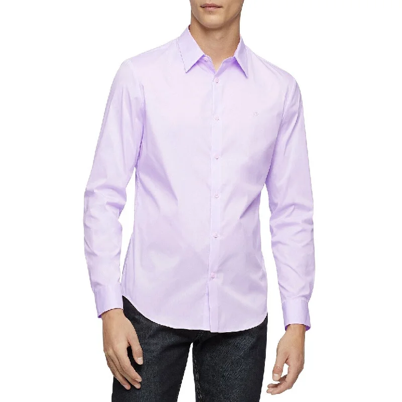 Calvin Klein Men's Slim-Fit Stretch Solid Shirt Purple Size 2 Extra Large - XX-Large