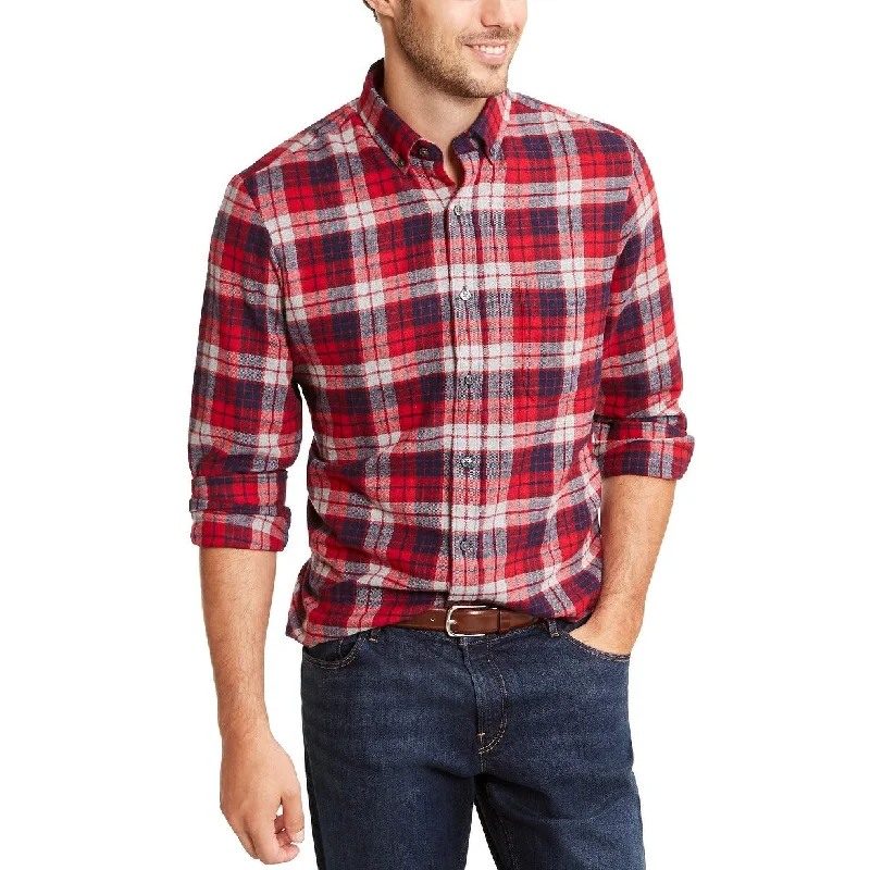 Club Room Men's Flannel Shirt Red Size Extra Large - X-Large