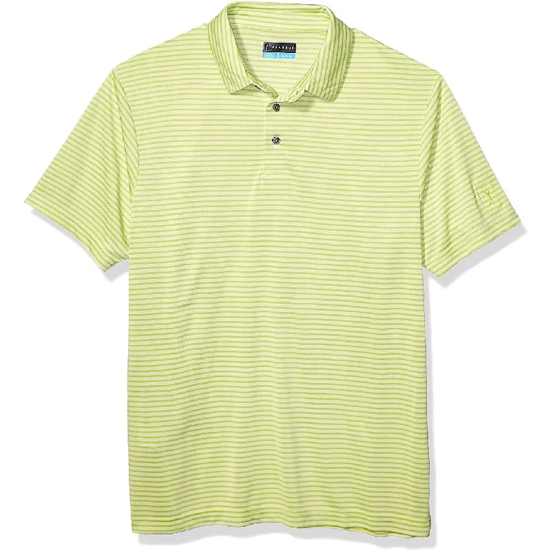 PGA Tour Men's Feeder Striped Polo Green Size Large