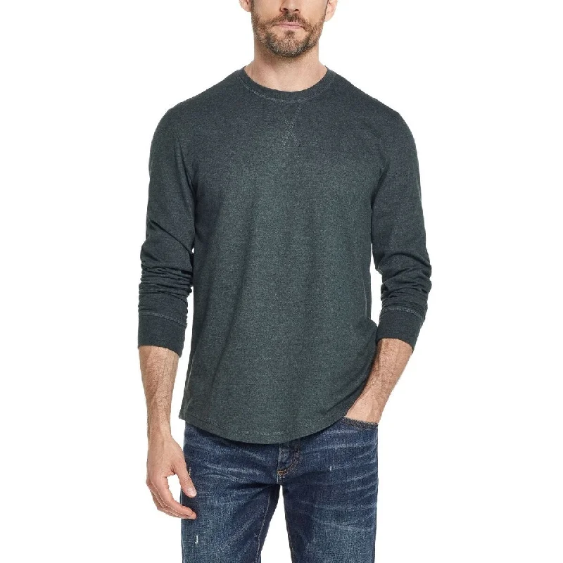 Weatherproof Vintage Men's Brushed Long-Sleeve Jersey T-Shirt Dark Green Size XX-Large