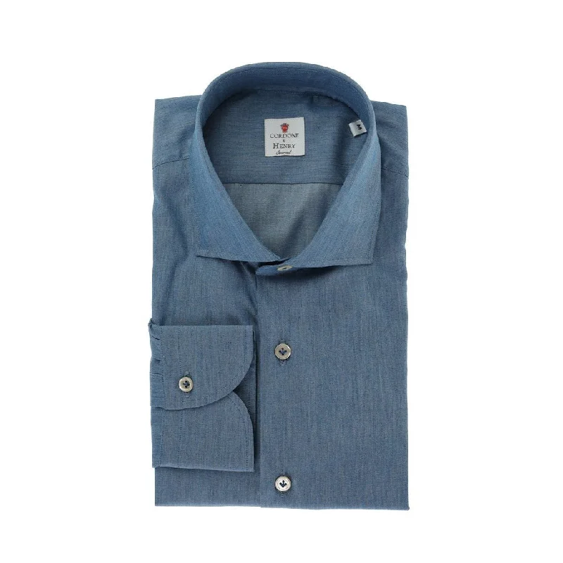 HENRY SARTORIAL X CORDONE Soft Denim Shirt BLUE