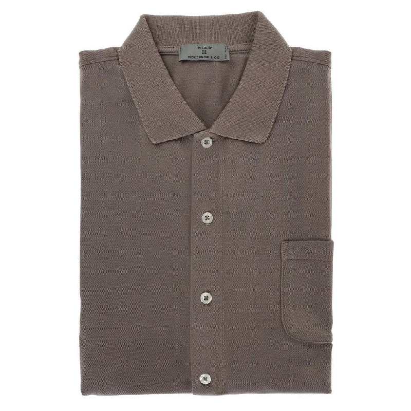 McKINNON & CO X FERRANTE Button Down Short Sleeve Shirt BROWN