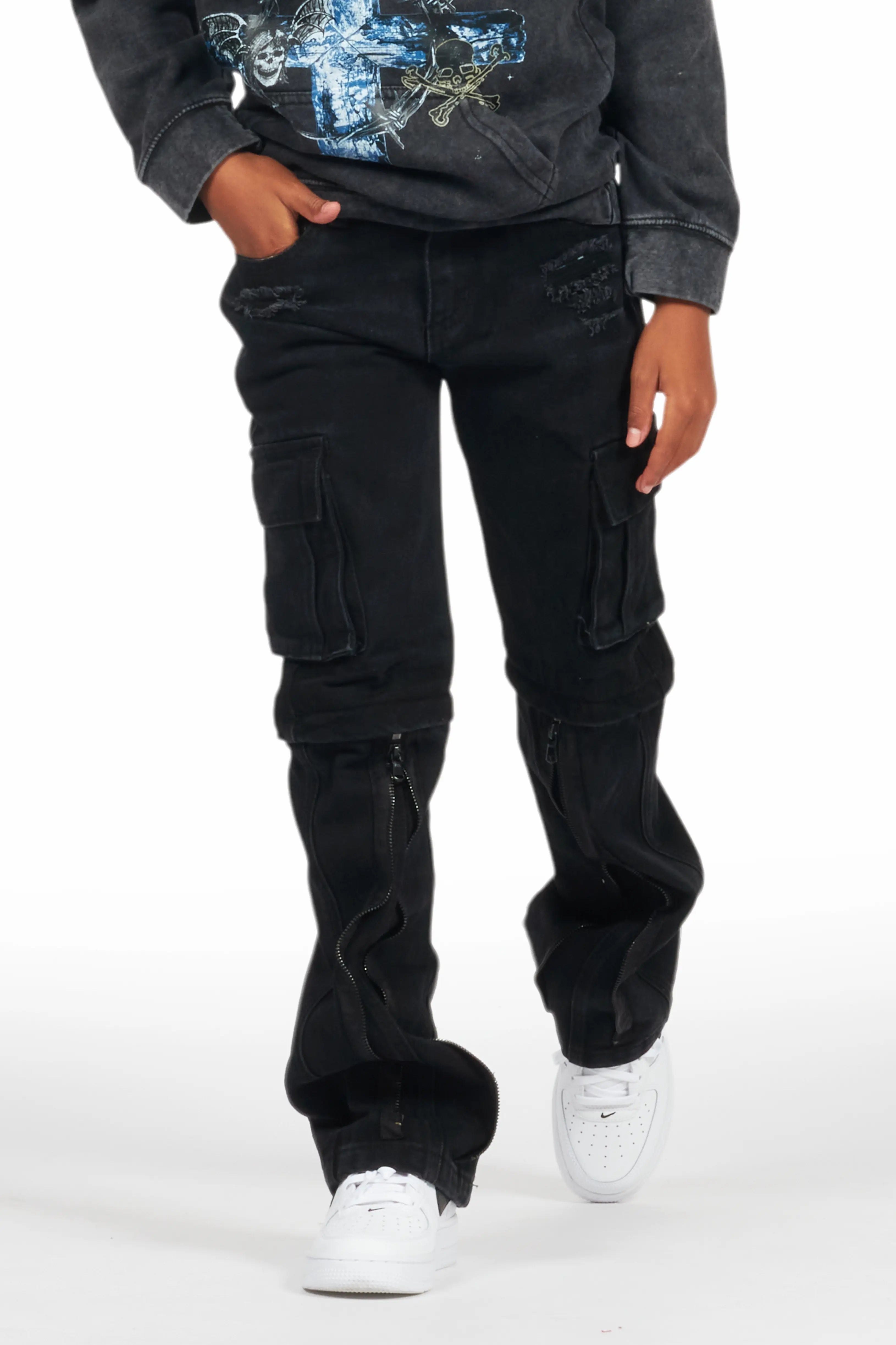 Boys Rupert Black Baggy Fit Jean