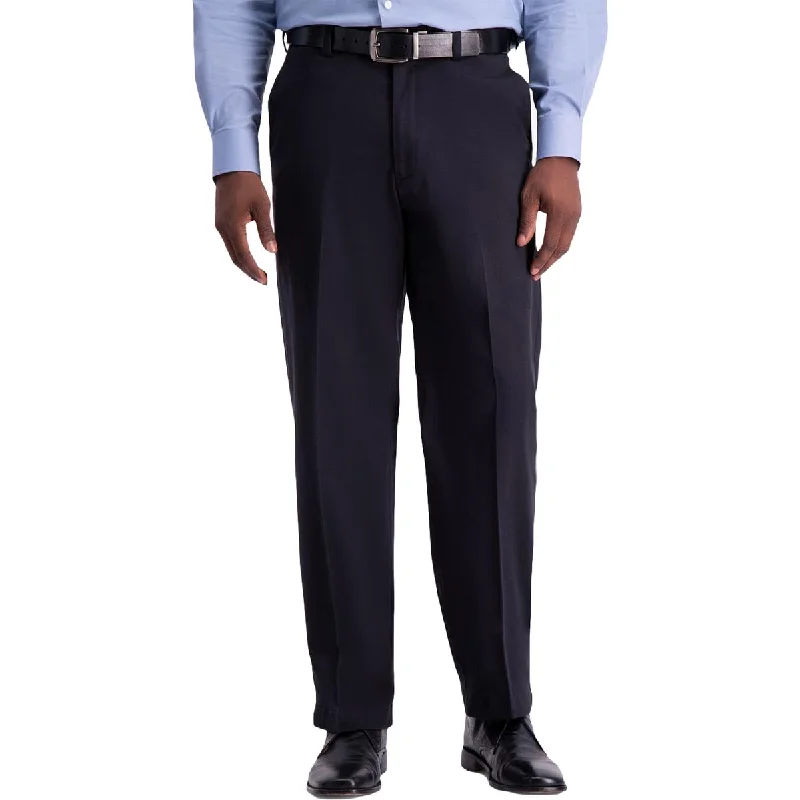 Haggar Mens Flex Waist Relaxed Fit Dress Pants