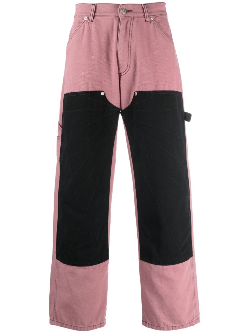 Mid-Rise Panelled Cotton Trousers