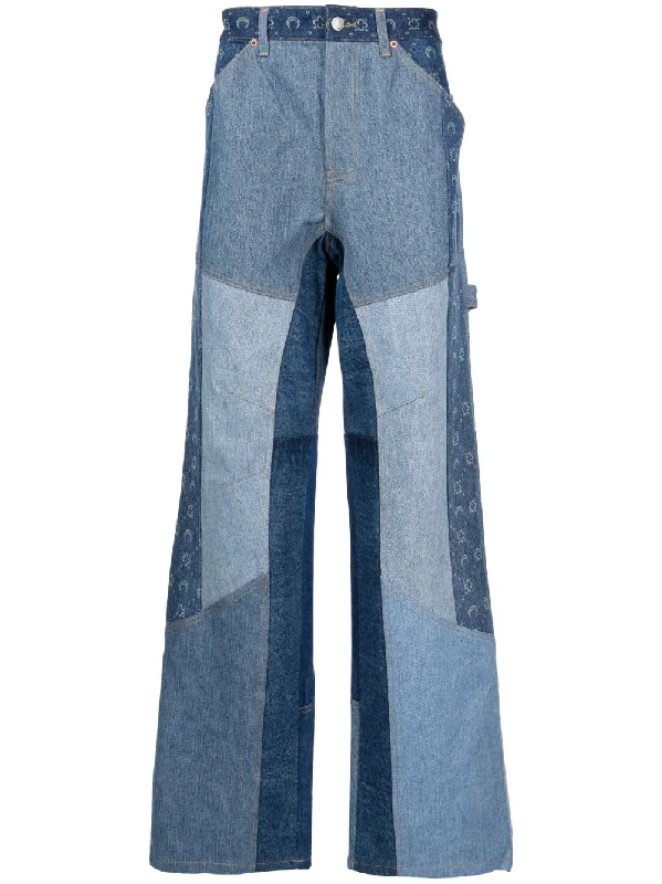 Patchwork Wide-Leg Jeans