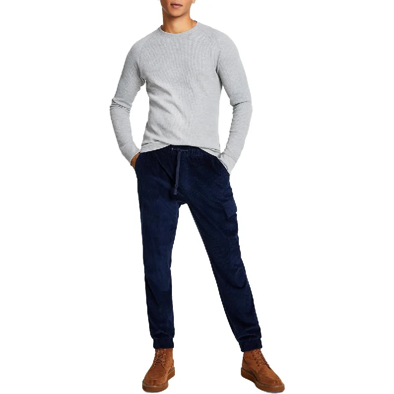 Sun + Stone Mens Nestor Corduroy Mid-Rise Jogger Pants