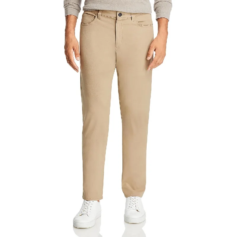 Theory Mens Mid-Rise Cotton Blend Straight Leg Pants