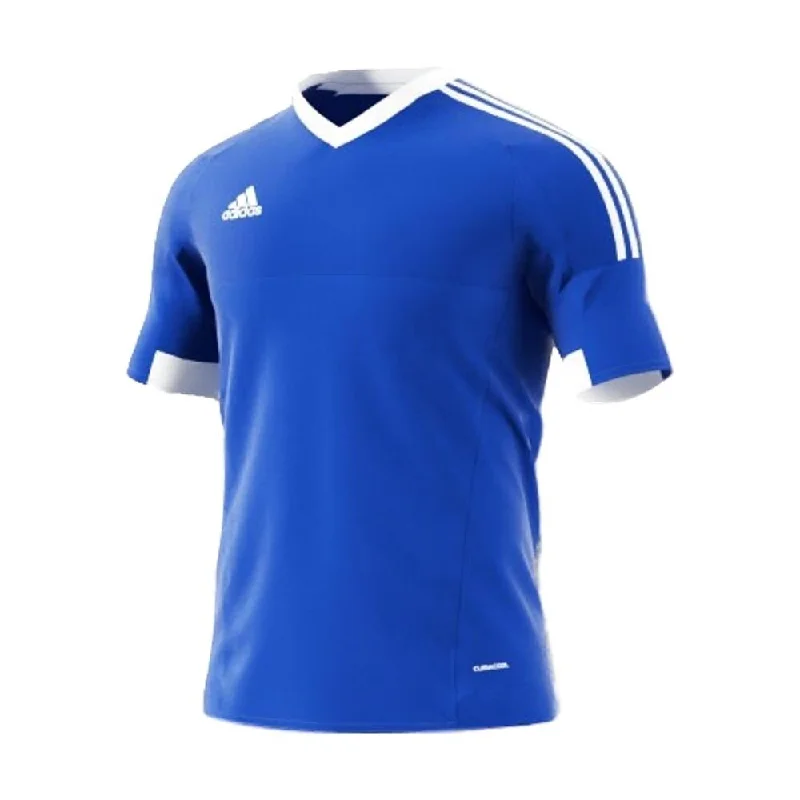 Adidas Men's TIRO 15 Jersey T-Shirt Bo Blue/White - BLue - MEDIUM