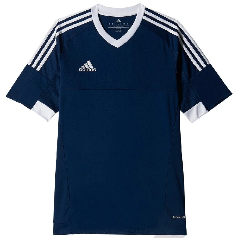 Adidas Men's TIRO 15 Jersey T-Shirt Dark Blue/White Size Small - Blue