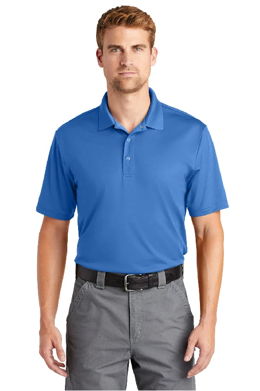 CornerStone Mens Gripper Moisture Wicking Short Sleeve Polo Shirt - Lake Blue