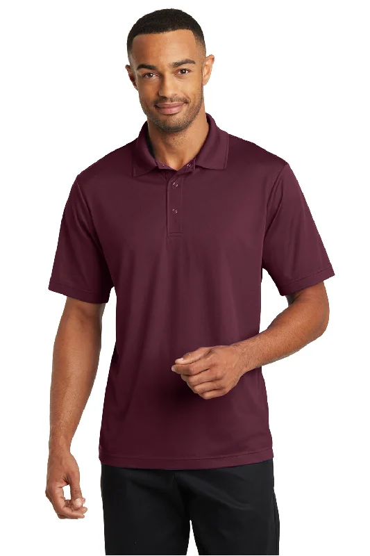 CornerStone Mens Gripper Moisture Wicking Short Sleeve Polo Shirt - Maroon - Closeout