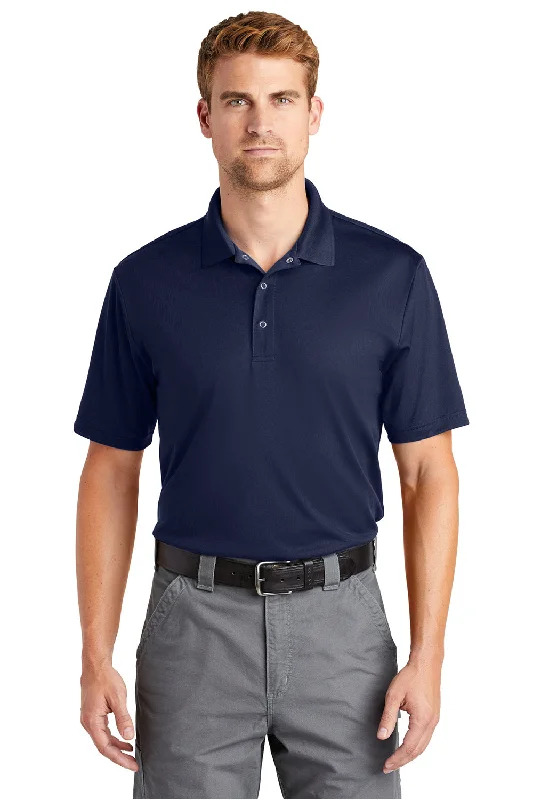 CornerStone Mens Gripper Moisture Wicking Short Sleeve Polo Shirt - True Navy Blue