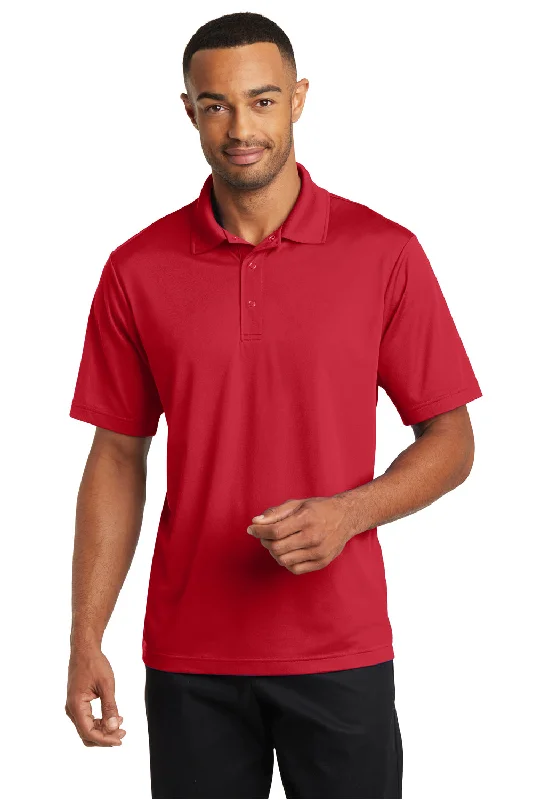 CornerStone Mens Gripper Moisture Wicking Short Sleeve Polo Shirt - True Red - Closeout