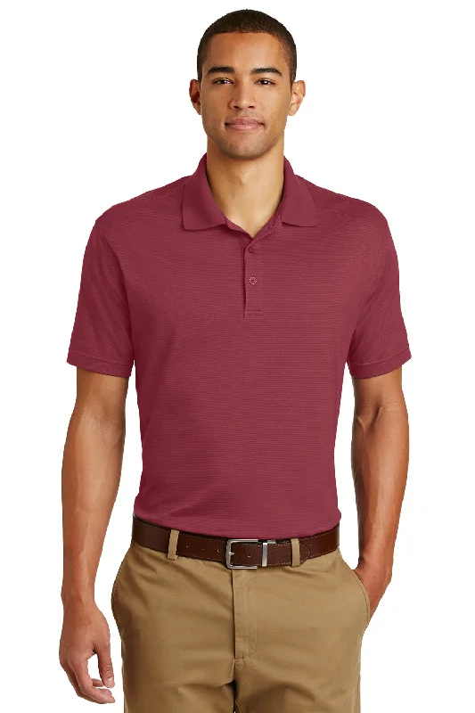 Eddie Bauer Mens Performance UPF 30+ Short Sleeve Polo Shirt - Red Rhubarb