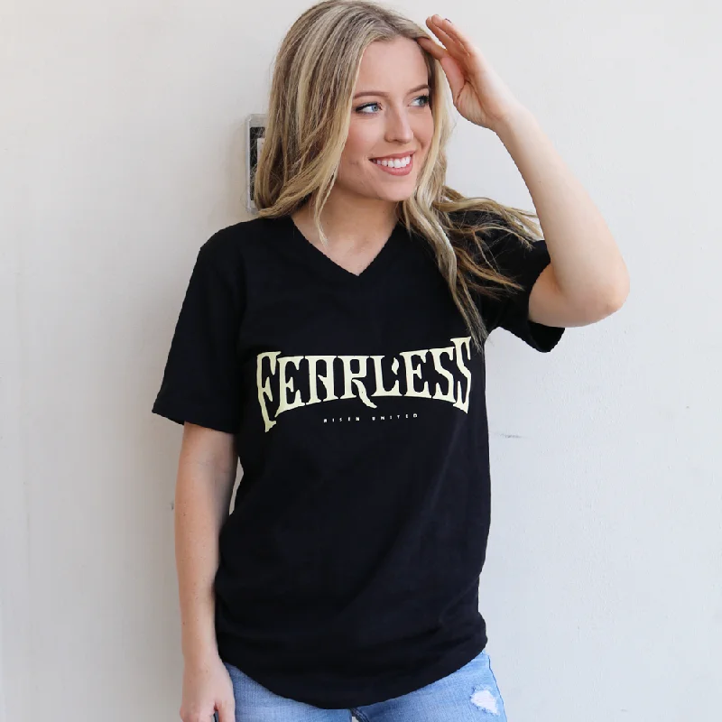 Fearless Vintage Black v neck Tee