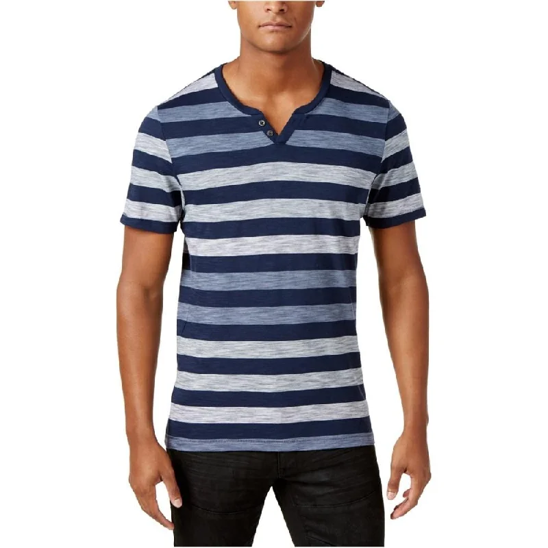 INC International Concepts Men's Heathered Striped T-Shirt Pale Ink Blue Size Large - L