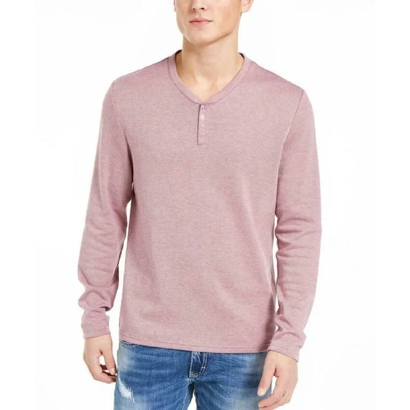 INC International Concepts Men's Radar Long Sleeve Henley Pink Size X-Small - XS