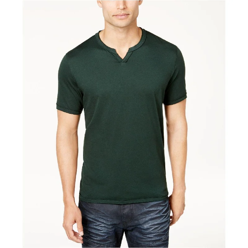 INC International Concepts Men's Soft Touch Split-Neck T-Shirt Forest Moss Size 3-Extra Large - Green - 3XL